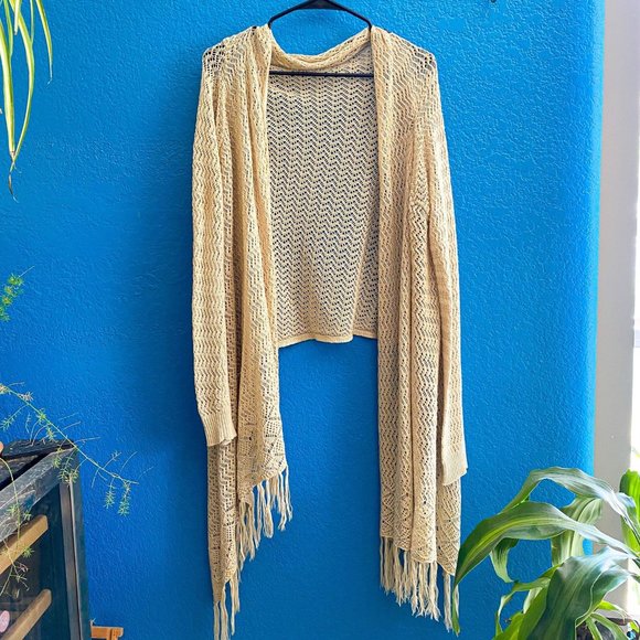 Full Tilt Accessories - Tilly's Full Tilt Tan Boho Knitted Shawl